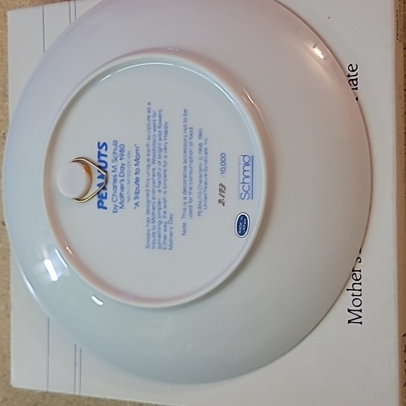 Peanuts Mother's Day Plate Snoopy And Woodstock - Picture 2 of 5